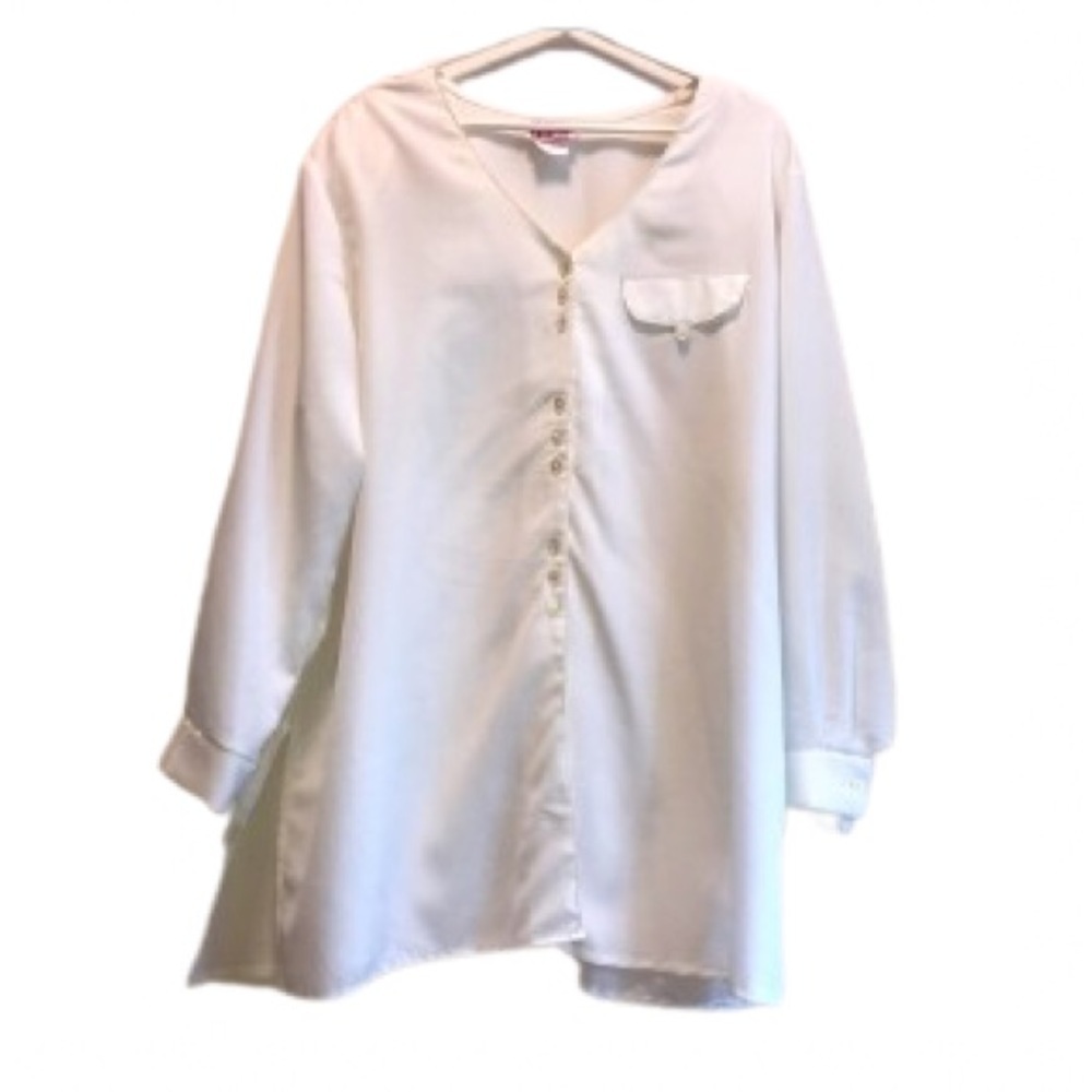 H.E.R PLUS SIZE Vintage Long Sleeve Button down Blouse, Size 44